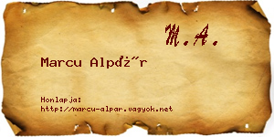 Marcu Alpár névjegykártya